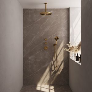 Brauer Carving 5-GG-108 thermostatische inbouw regendouche SET 12 goud geborsteld PVD