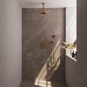 Brauer Carving 5-GK-131 thermostatische inbouw regendouche 3-weg omstelling SET 35 koper geborsteld PVD