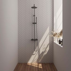 Brauer Carving 5-GM-087-1 opbouw thermostatische regendouche SET 01 gunmetal geborsteld PVD