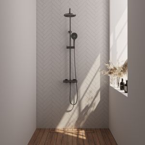 Brauer Carving 5-GM-087-2 opbouw thermostatische regendouche SET 02 gunmetal geborsteld PVD