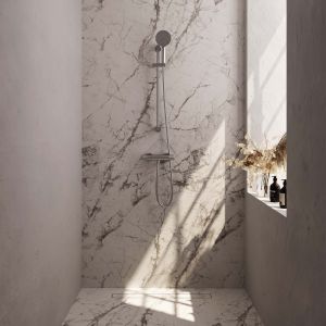 Brauer Carving 5-NG-086-2 opbouw douche thermostaatkraan SET 02 RVS geborsteld PVD