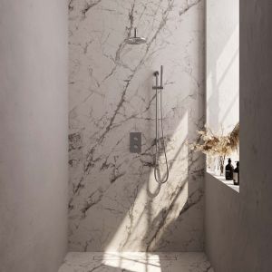 Brauer Carving 5-NG-135 thermostatische inbouw regendouche 3-weg omstelling SET 39 RVS geborsteld PVD