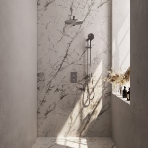 Brauer Carving 5-NG-140 thermostatische inbouw regendouche 3-weg omstelling SET 44 RVS geborsteld PVD