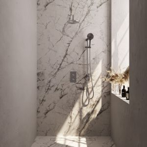 Brauer Carving 5-NG-141 thermostatische inbouw regendouche 3-weg omstelling SET 45 RVS geborsteld PVD