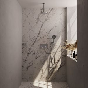 Brauer Carving 5-NG-194 thermostatische inbouw regendouche met drukknoppen SET 59 RVS geborsteld PVD