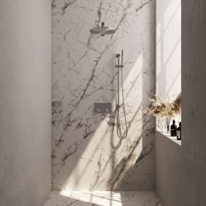 Brauer Carving 5-NG-197 thermostatische inbouw regendouche met drukknoppen SET 62 RVS geborsteld PVD