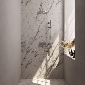 Brauer Carving 5-NG-199 thermostatische inbouw regendouche met drukknoppen SET 64 RVS geborsteld PVD