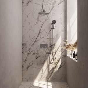 Brauer Carving 5-NG-203 thermostatische inbouw regendouche met drukknoppen SET 68 RVS geborsteld PVD