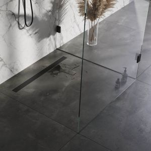 Brauer DR-MRF100S douchegoot met multifunctioneel rooster en flens 7 x 100cm mat zwart