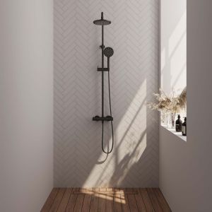 Brauer Edition 5-S-007-2 opbouw thermostatische regendouche SET 02 mat zwart