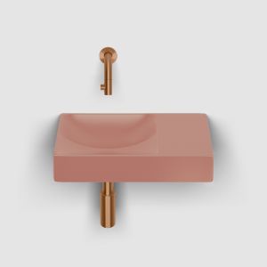 Clou Vale CL0340161R fontein 38x19cm zonder kraangat rechts mat roze keramiek