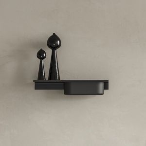 Geesa Leev 918220-06-400 planchet 40 cm met douchemand 22,5 cm zwart