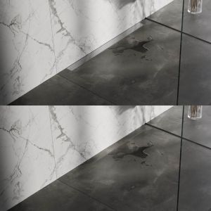 Brauer DR-MRFW100NG douchegoot met multifunctioneel rooster en flens voor wandmontage 7 x 100cm RVS geborsteld