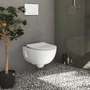 Pressalit 300 Slim 1012000-DG6999 toiletzitting met deksel wit
