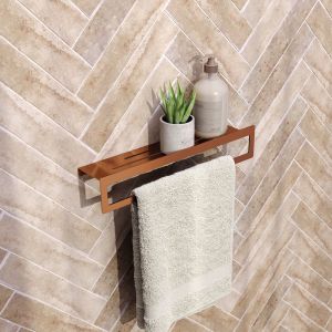 Brauer 5-GK-226 handdoekrek met planchet 40cm koper geborsteld pvd