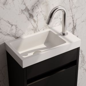 Brauer Carving 5-NG-321 opbouw fonteinkraan met gebogen uitloop RVS geborsteld PVD