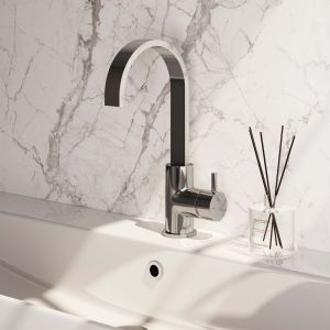 Brauer Edition 5-CE-003-S2 hoge opbouw wastafelmengkraan met draaibare platte uitloop model B chroom