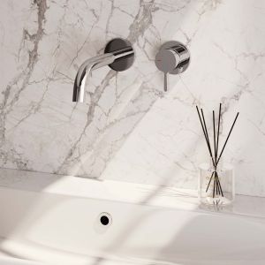 Brauer Edition 5-CE-004-B1-65 inbouw wastafelmengkraan met gebogen uitloop en rozetten model E1 chroom