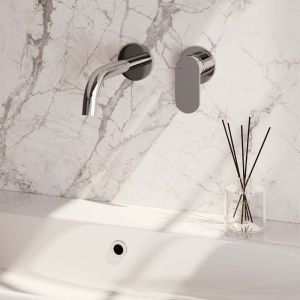 Brauer Edition 5-CE-004-B3-65 inbouw wastafelmengkraan met gebogen uitloop en rozetten model C1 chroom