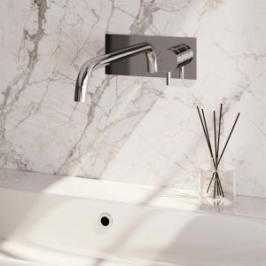 Brauer Edition 5-CE-004-B5 inbouw wastafelmengkraan met gebogen uitloop en afdekplaat model B1 chroom