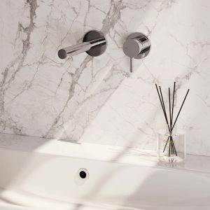 Brauer Edition 5-CE-004-S1-65 inbouw wastafelmengkraan met rechte uitloop en rozetten model E1 chroom