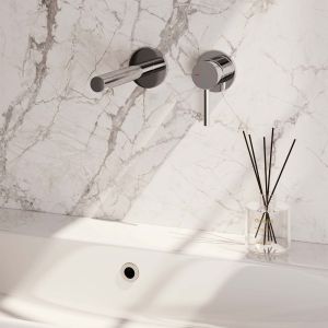 Brauer Edition 5-CE-004-S2-65 inbouw wastafelmengkraan met rechte uitloop en rozetten model A1 chroom