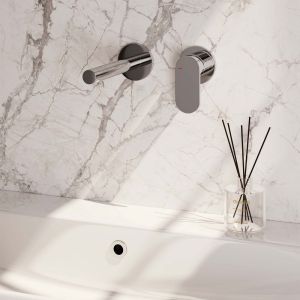 Brauer Edition 5-CE-004-S3-65 inbouw wastafelmengkraan met rechte uitloop en rozetten model C1 chroom