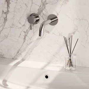 Brauer Edition 5-CE-083-B1-65 inbouw wastafelmengkraan met gebogen uitloop en rozetten model E2 chroom