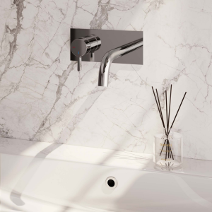 Brauer Edition 5-CE-083-B1 inbouw wastafelmengkraan met gebogen uitloop en afdekplaat model E2 chroom