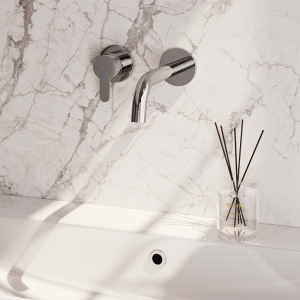 Brauer Edition 5-CE-083-B4-65 inbouw wastafelmengkraan met gebogen uitloop en rozetten model D2 chroom