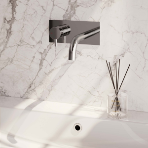 Brauer Edition 5-CE-083-B5 inbouw wastafelmengkraan met gebogen uitloop en afdekplaat model B2 chroom