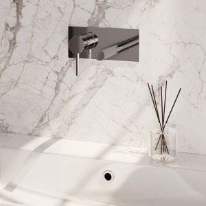 Brauer Edition 5-CE-083-S2 inbouw wastafelmengkraan met rechte uitloop en afdekplaat model A2 chroom