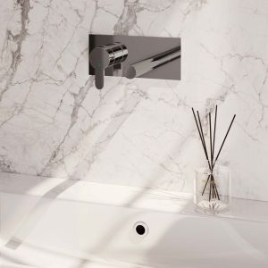 Brauer Edition 5-CE-083-S4 inbouw wastafelmengkraan met rechte uitloop en afdekplaat model D2 chroom