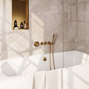 Brauer Edition 5-GG-046 thermostatische inbouw badkraan SET 01 goud geborsteld PVD