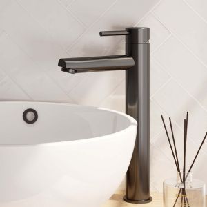 Brauer Edition 5-GM-002 verhoogde opbouw wastafelmengkraan model A gunmetal geborsteld PVD