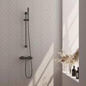 Brauer Edition 5-GM-044-1 opbouw douche thermostaatkraan SET 01 gunmetal geborsteld PVD