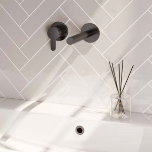 Brauer Edition 5-GM-083-S4-65 inbouw wastafelmengkraan met rechte uitloop en rozetten model D2 gunmetal geborsteld PVD