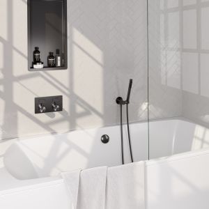 Brauer Edition 5-GM-208 thermostatische inbouw badkraan met drukknoppen SET 03 gunmetal geborsteld PVD