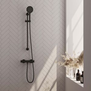 Brauer Edition 5-S-044-2 opbouw douche thermostaatkraan SET 02 mat zwart