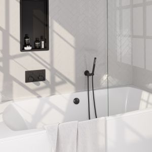 Brauer Edition 5-S-208 thermostatische inbouw badkraan met drukknoppen SET 03 mat zwart