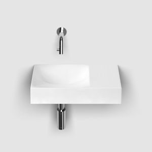 Clou Vale CL0313161R fontein 38x19cm met voorbewerkt kraangat rechts mat wit aluite