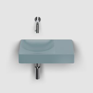 Clou Vale CL0338161R fontein 38x19cm zonder kraangat rechts mat blauw keramiek