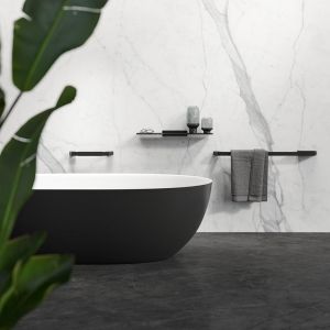 Geesa Shift Black 919901-06-M6 planchet met matzwarte marmerlook