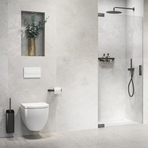 Geesa Shift Black 919909-06-R toiletrolhouder zonder klep (rechts) mat zwart