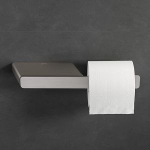 Geesa Shift Brushed Stainless Steel 919924-05 toiletrolhouder zonder klep met planchet RVS geborsteld