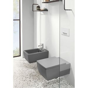 Villeroy en Boch Memento 2.0 8M24S1I4 toiletzitting met deksel Graphite